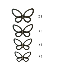 DECORO MURALE 3D "BLACK METAL BUTTERFLIES"